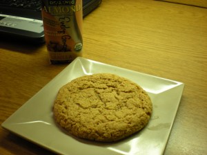 Barney Butter Cookie and Almond Milk